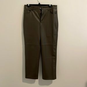 MANGO | NWT Faux Leather Straight leg pants